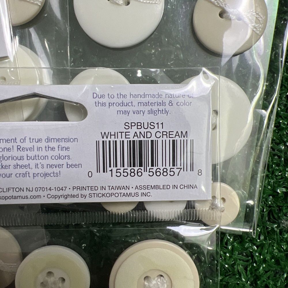 Sticko 3D Button Ups Adhesive Buttons Lot Of 6 Sealed Packages White Beige New - Picture 9 of 9